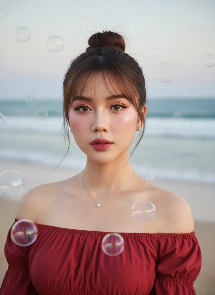 Ethereal Twilight Beach Portrait output 1