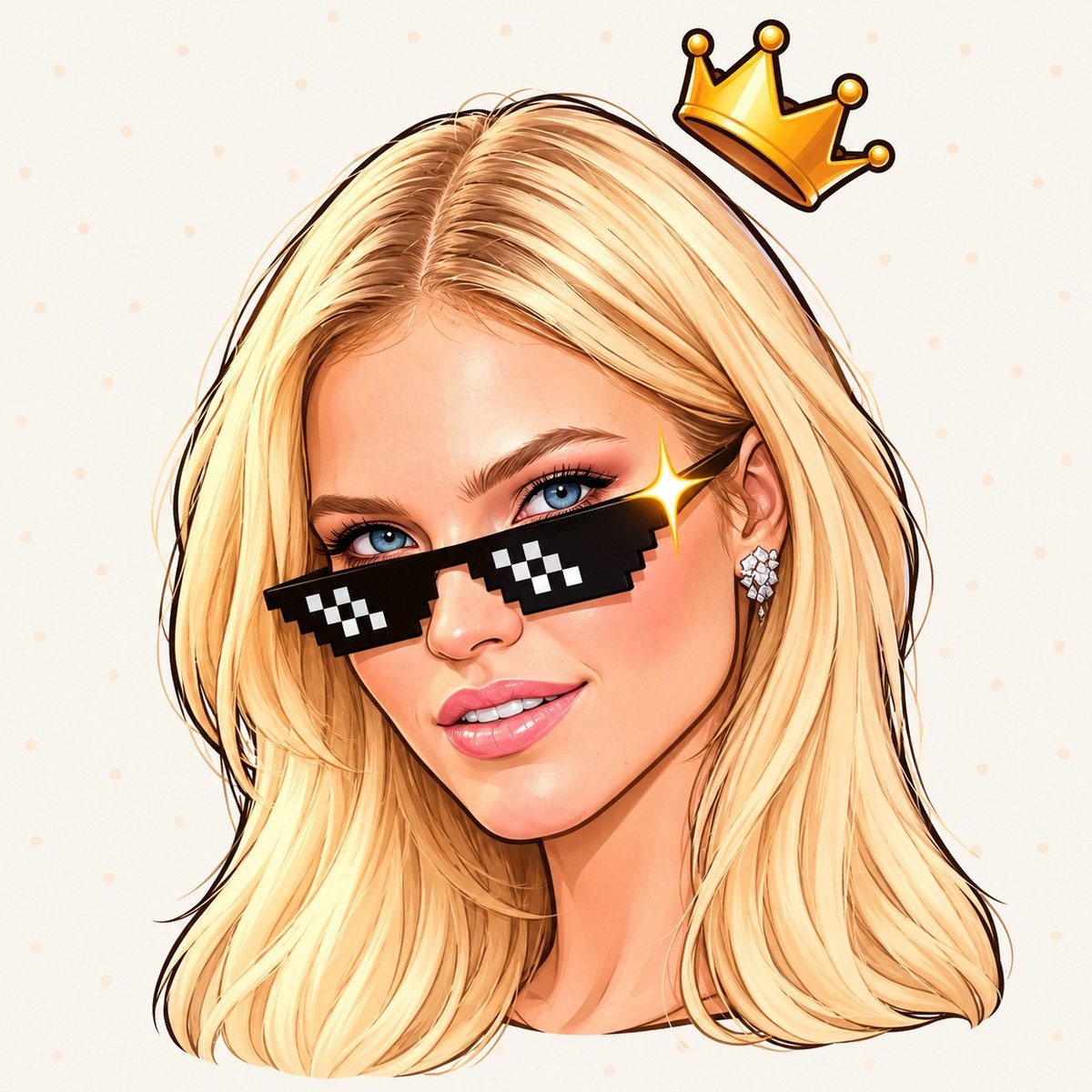 Stylized Cartoon Avatar Emoji with Pixel Sunglasses output 3