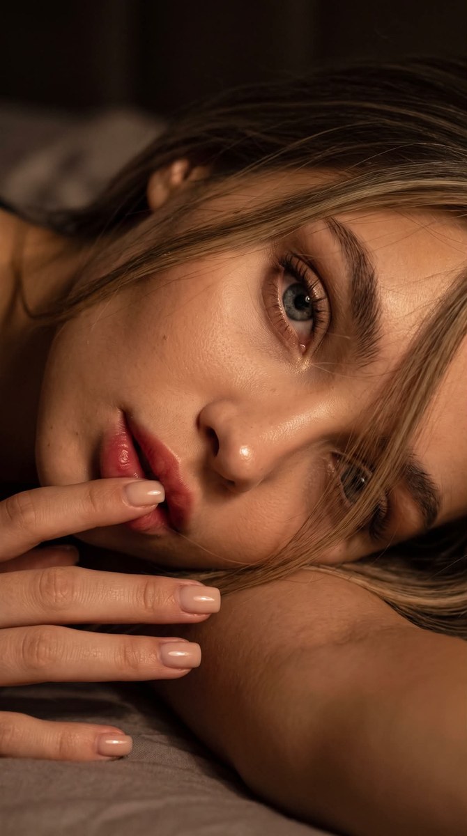 Low-Key Hyperrealistic Portrait of a Young Woman output 2