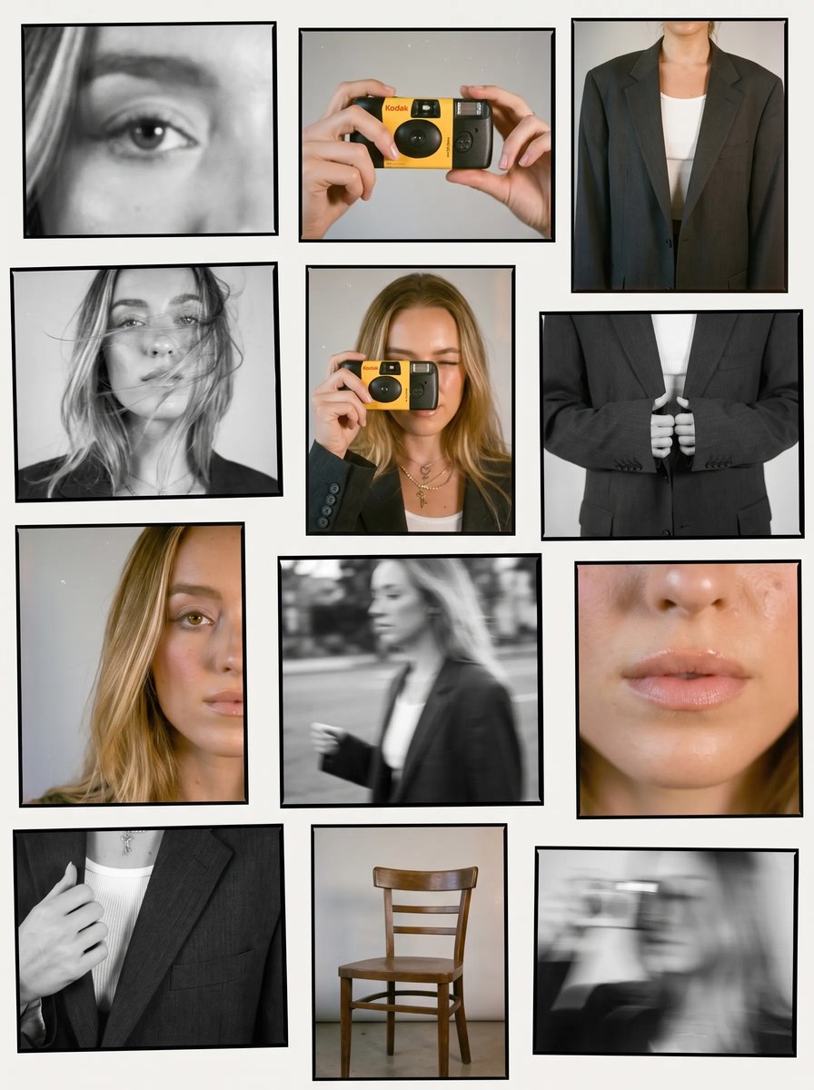 Analog Film Contact Sheet of an Unposed Young Woman output 3