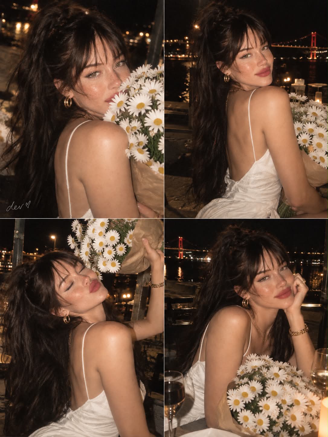 Candid Night Portrait with White Daisies output 3