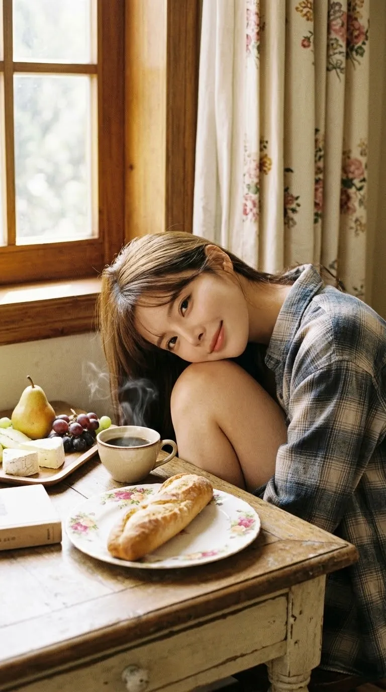 Cozy Morning Portrait in 35mm Film Style output 2