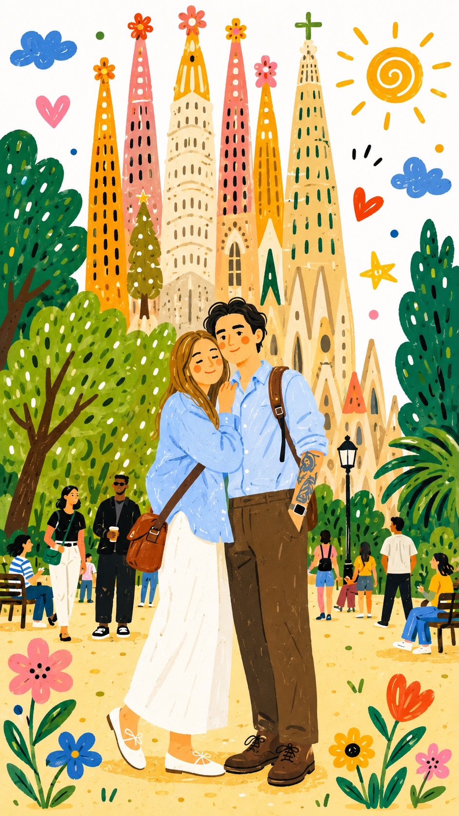 Whimsical Folk Illustration with Doodle Elements output 4