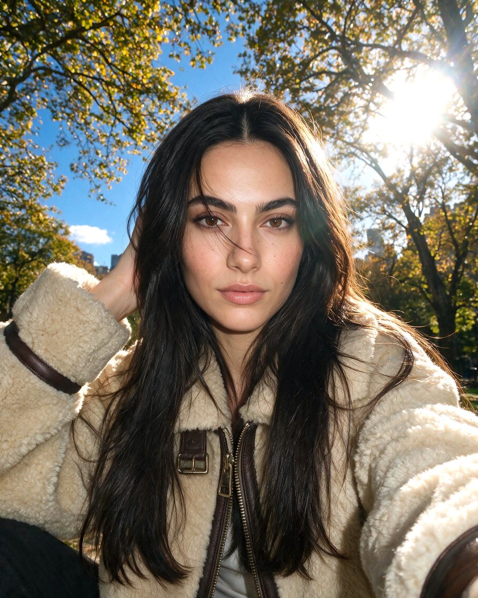 Sunlit Autumn Park Selfie output 2