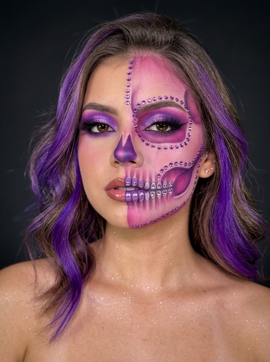 Artistic Half-Skeleton Glamour Portrait