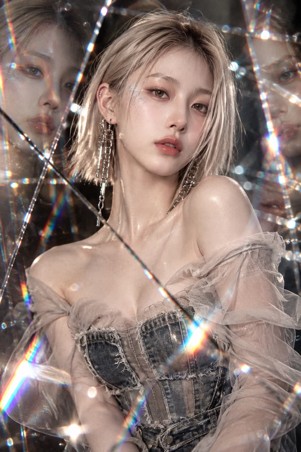 Prismatic High-Fashion Editorial Portrait