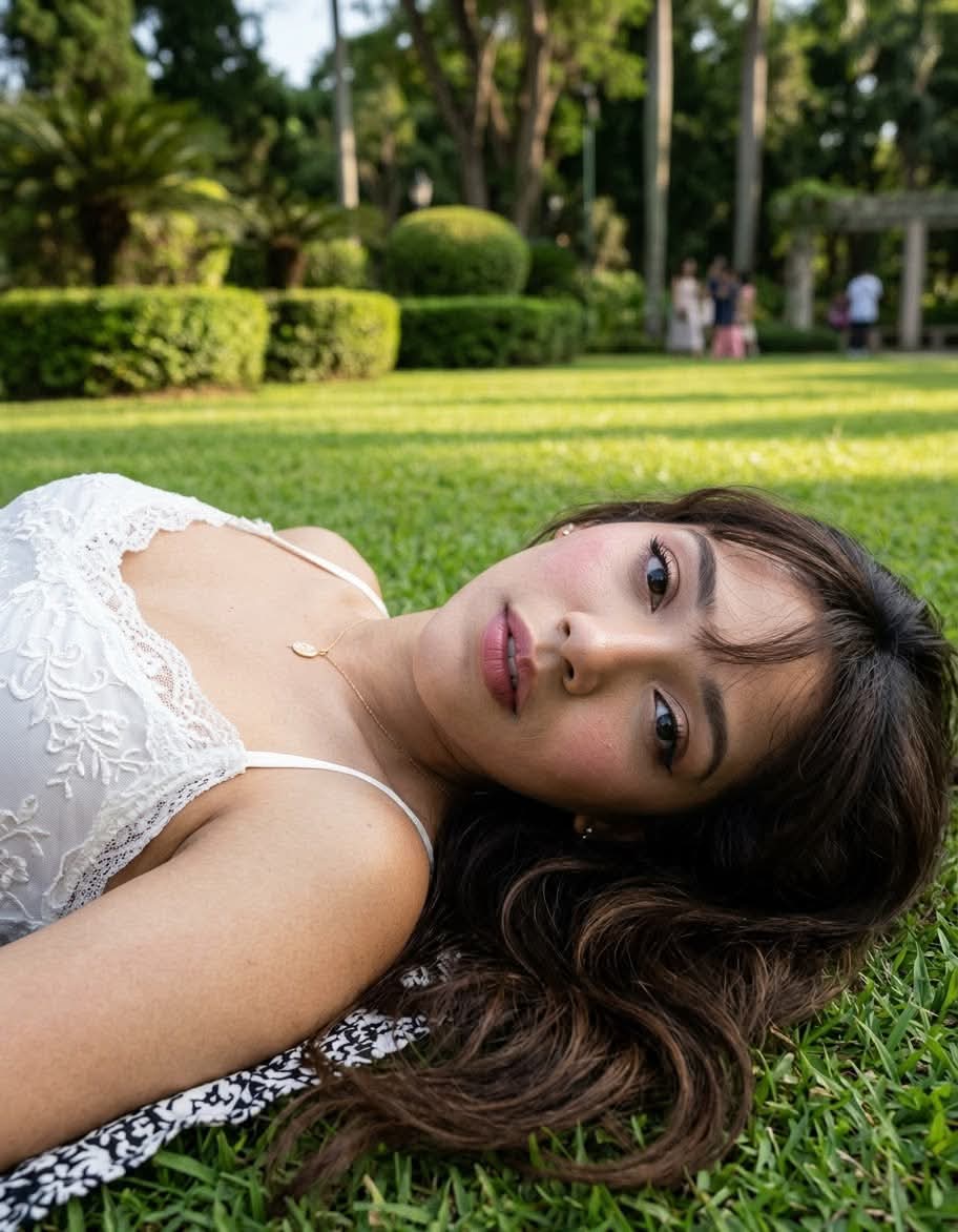 Dreamy Garden Portrait of a Young Woman