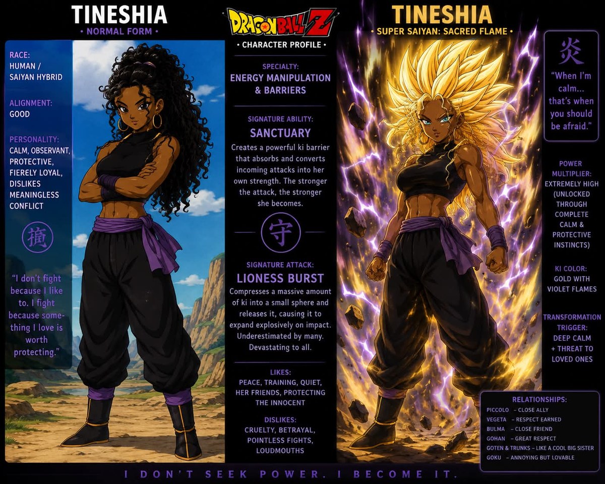 Create Your Dragon Ball Z Character Profile and Transformation Poster