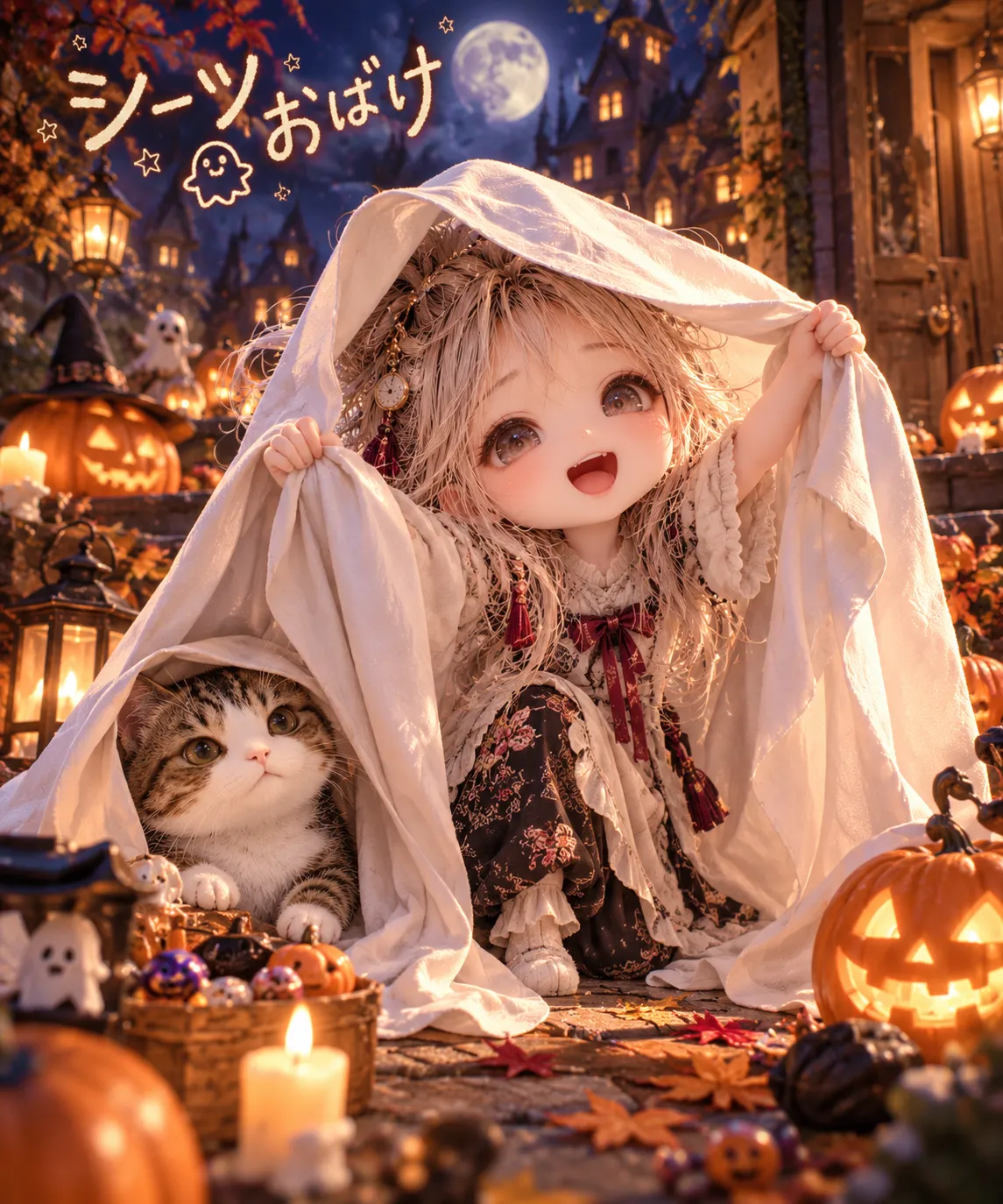 Personalized Cute 3D Halloween Sheet Ghost output 2