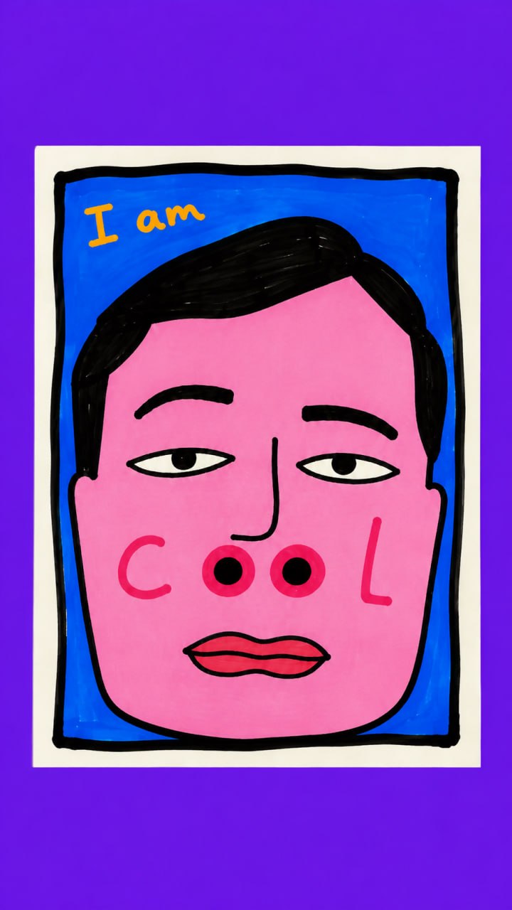 Ugly-Cute I Am Cool Doodle Portrait output 1