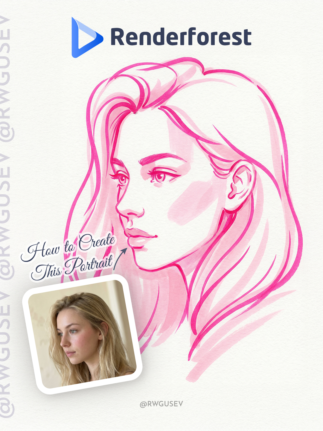 Dynamic Watercolor Marker Portrait