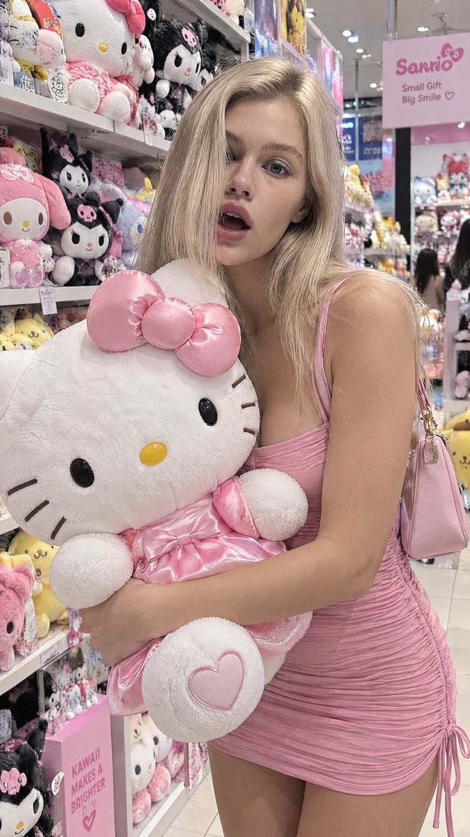 Photorealistic Plush Store Shopping Portrait