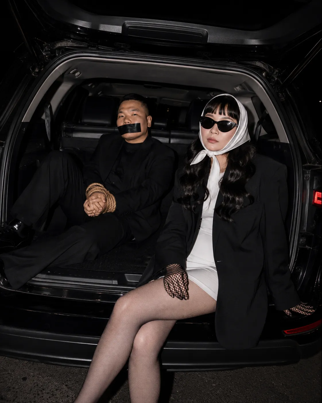 Luxury Noir SUV Fashion Editorial