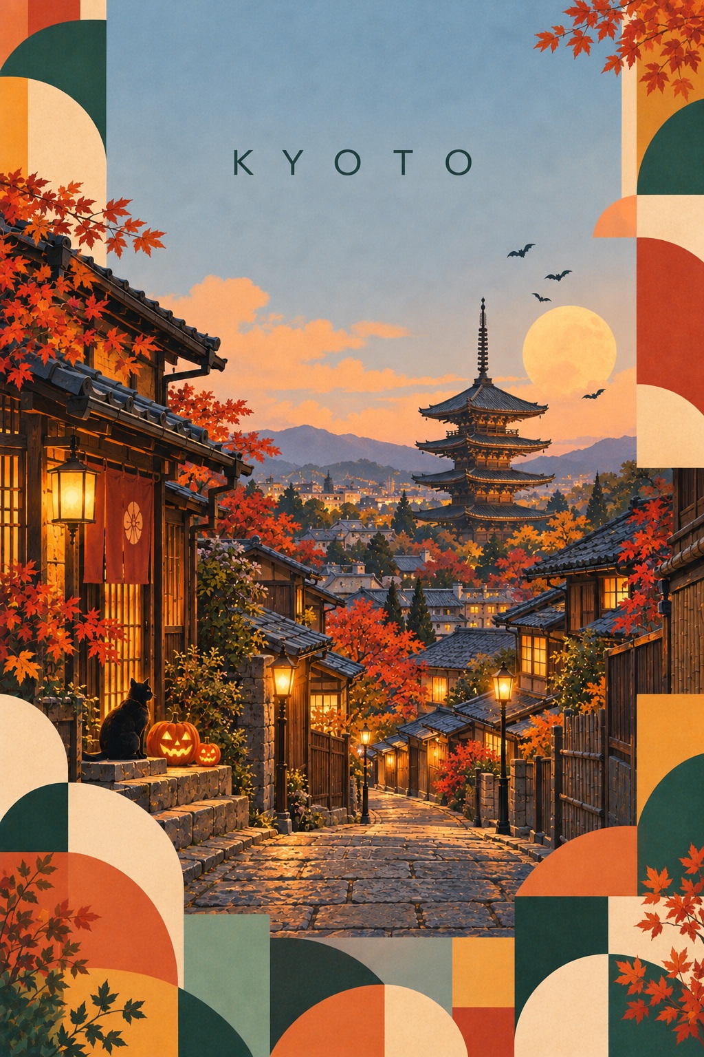 Retro-Geometric Halloween Travel Poster output 6