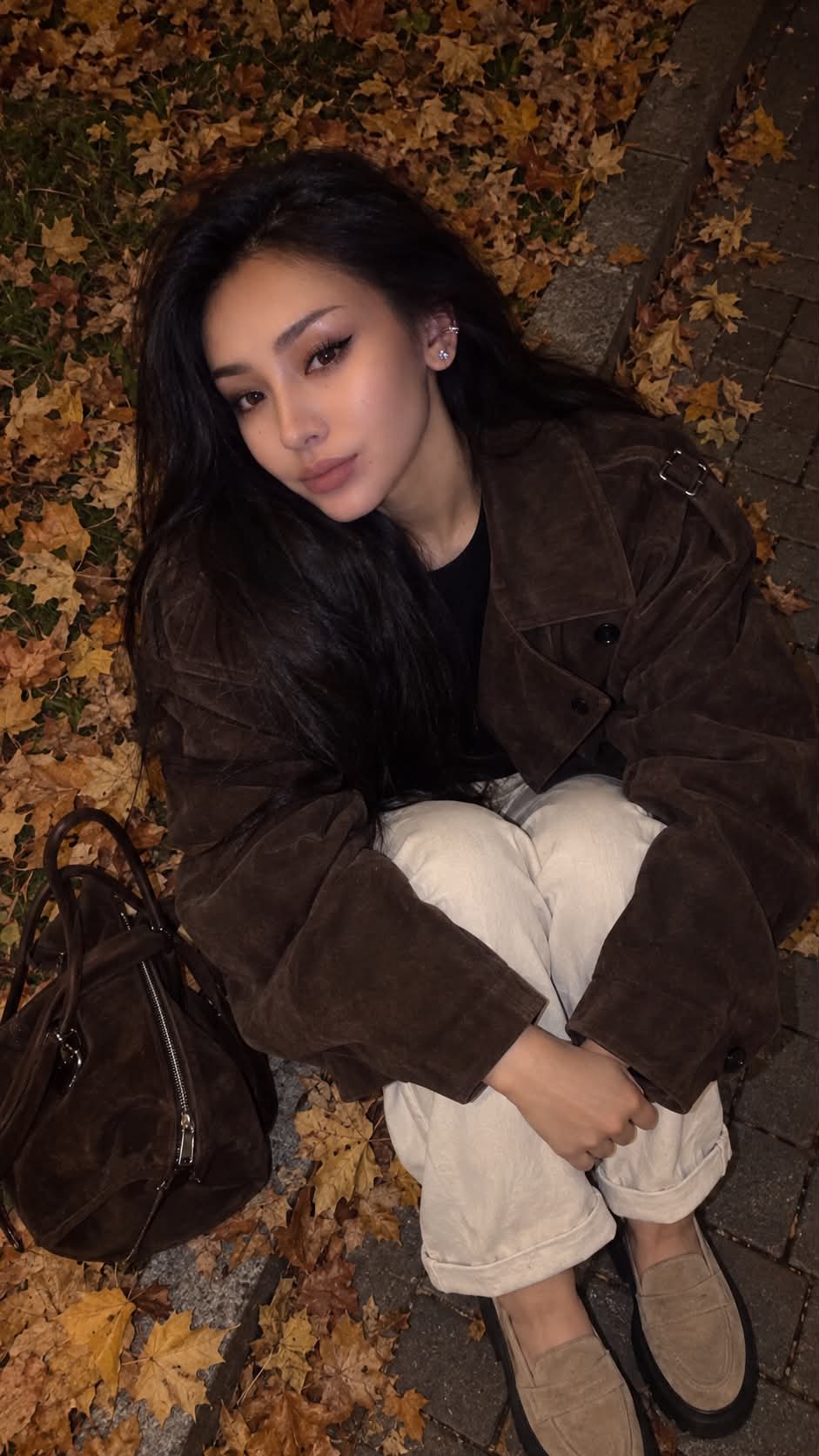 Low-Key Autumn Smartphone Portrait