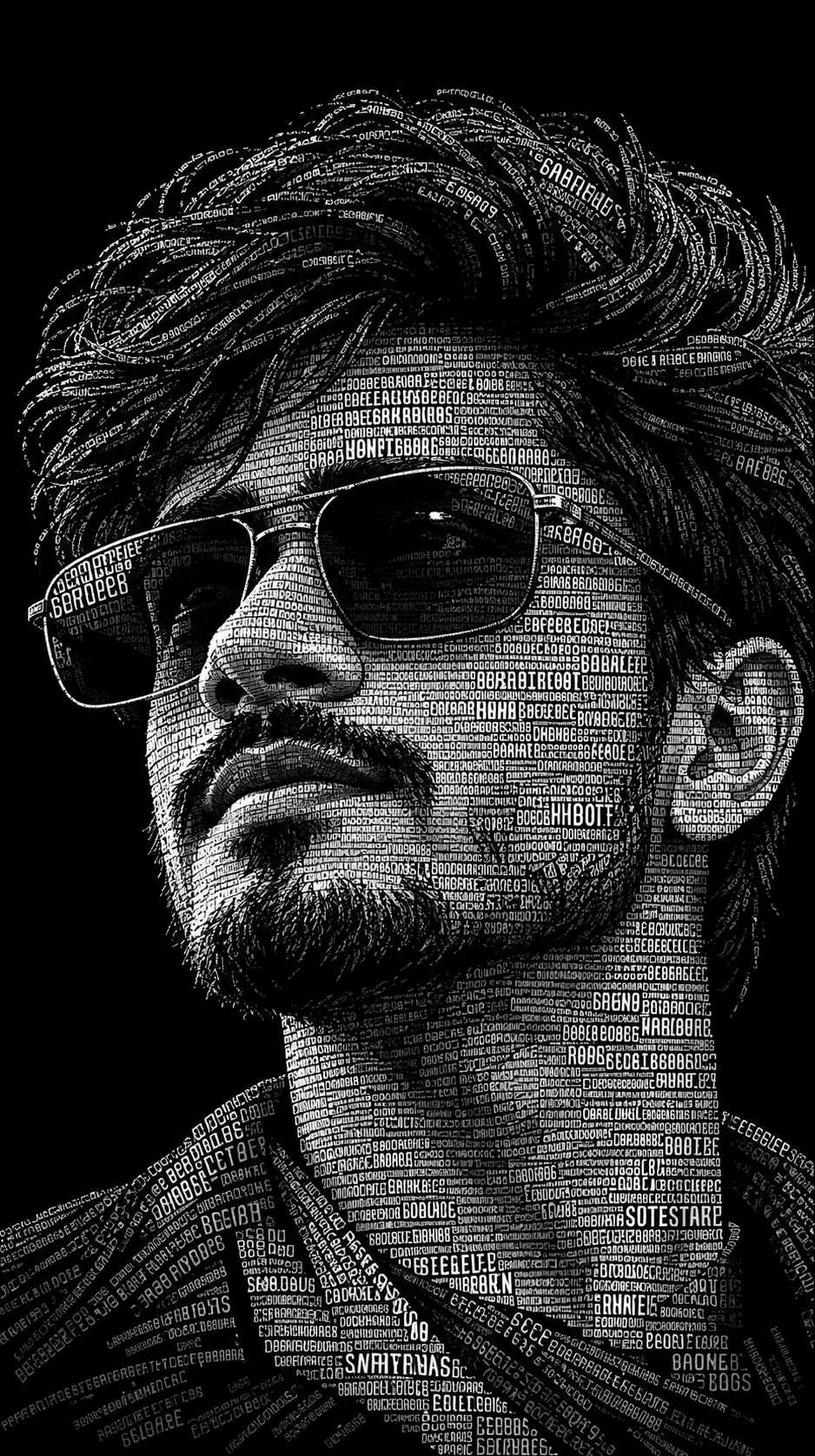Black-and-White Typographic Portrait