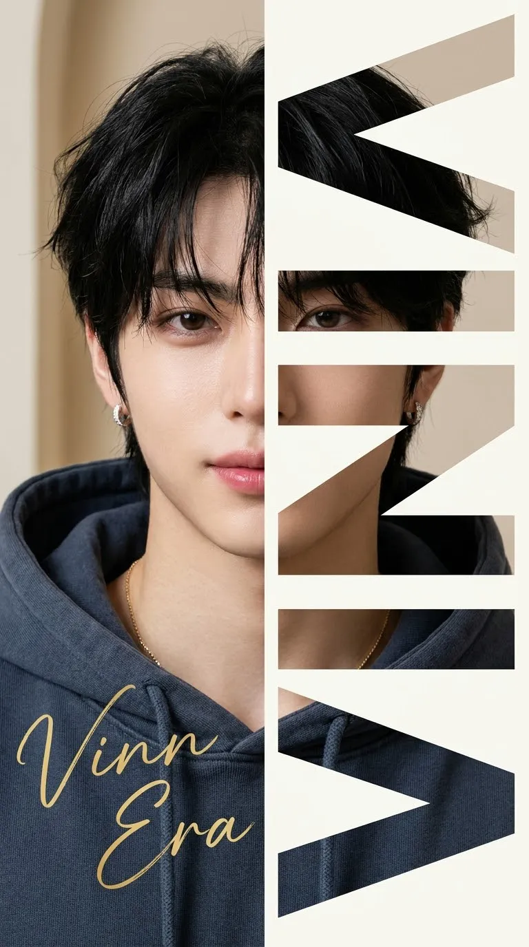 Split-Face Typography Fashion Poster output 1