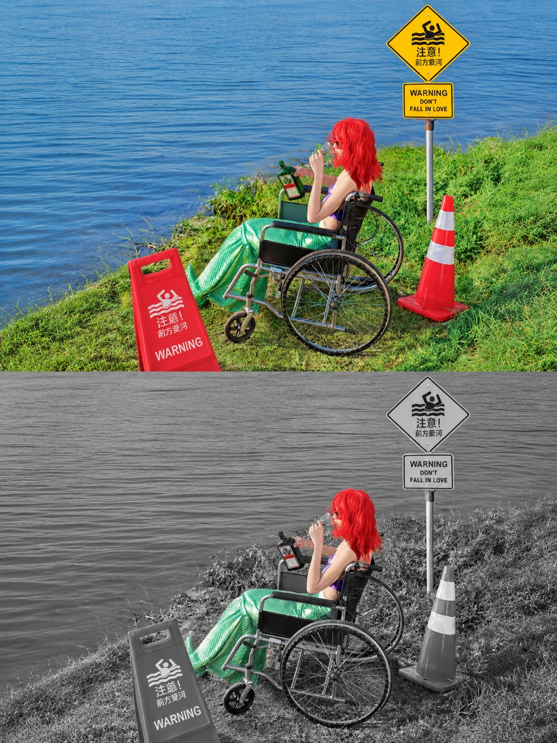 Selective-Color Black-and-White Photo output 1