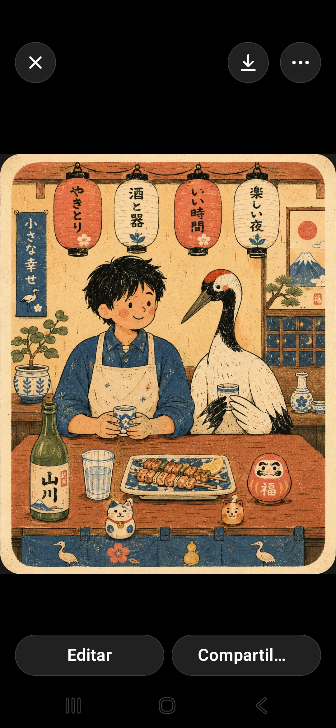 Risograph Café Poster with a Person and Animal output 5
