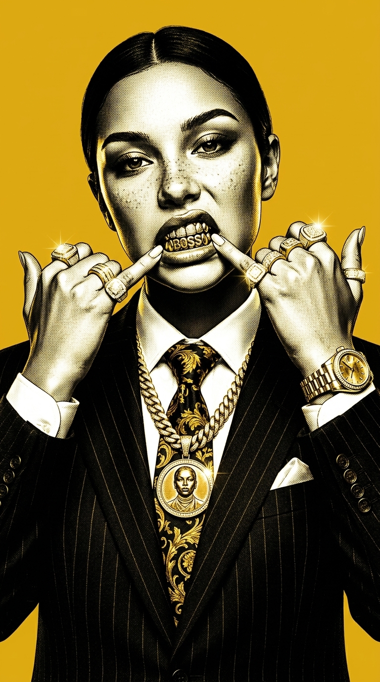 Vintage Hip-Hop Luxury Portrait Illustration output 2