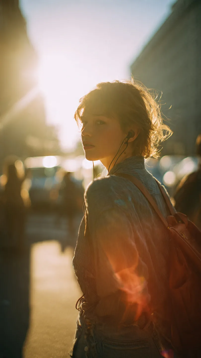 Morning City Walk in Cinematic Fuji Film Style