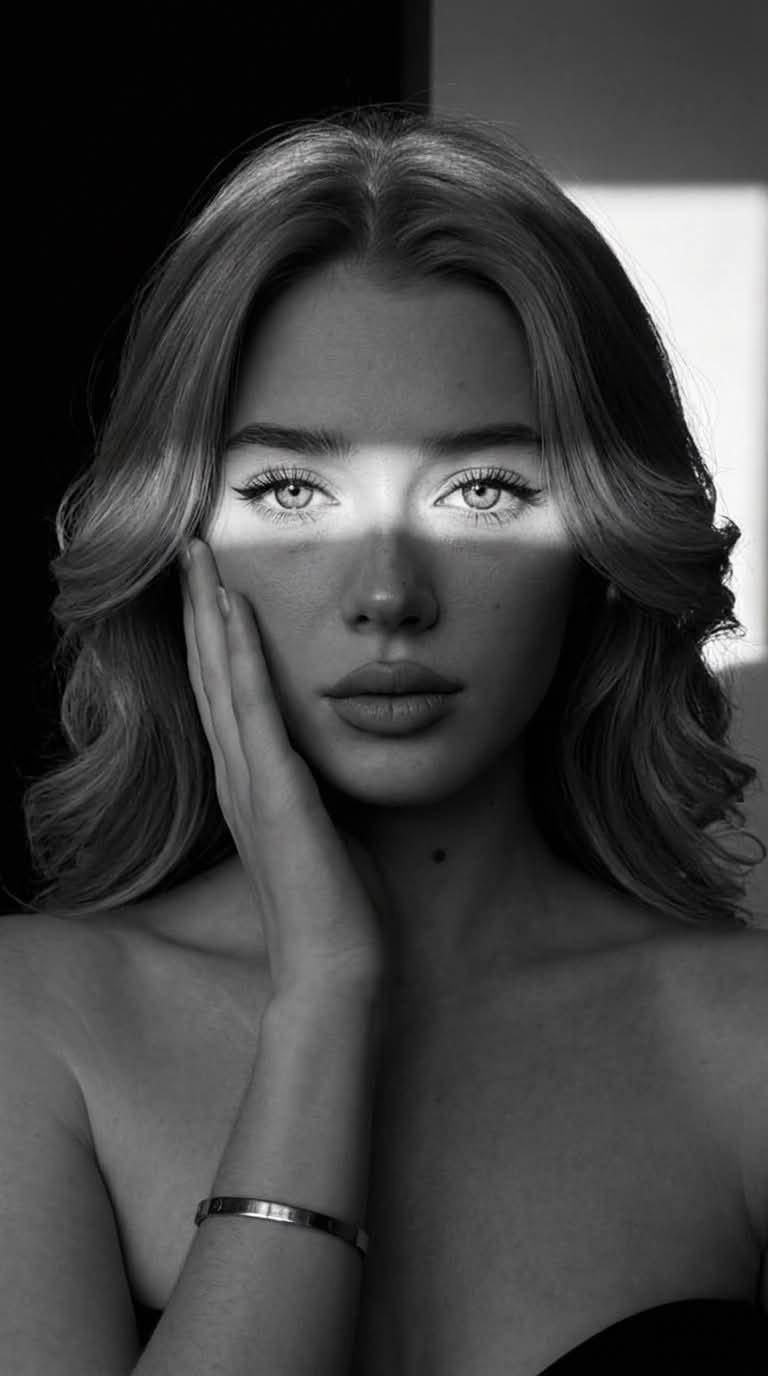 High-Contrast Monochrome Reference Portrait