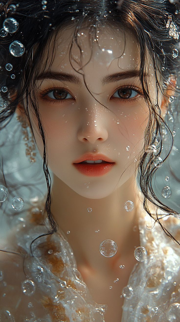 Photorealistic Portrait of a Woman Emerging from Water output 1