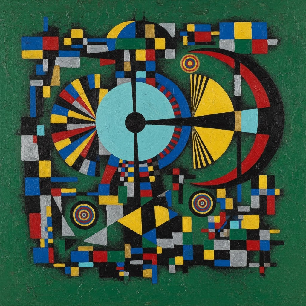 Abstract Geometric Art Prompt Inspired by Wassily Kandinsky