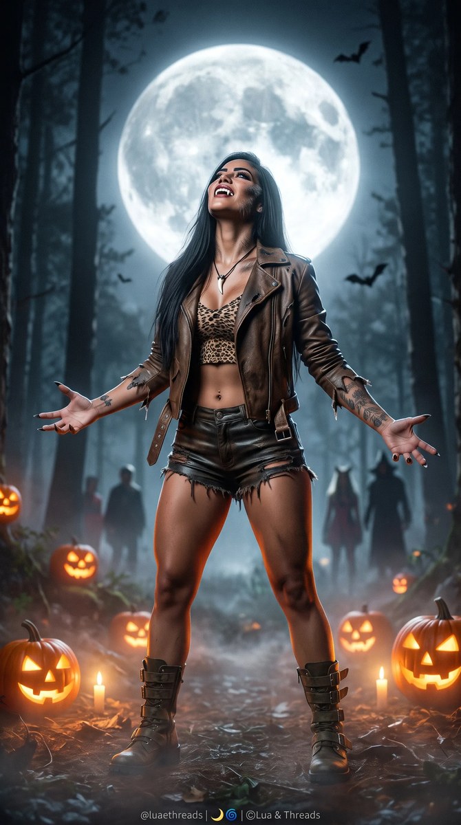 Feral and Seductive Werewolf Halloween Portrait output 2