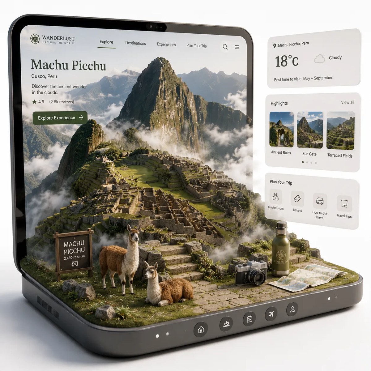 Luxury Travel Diorama Emerging from a MacBook Pro output 1