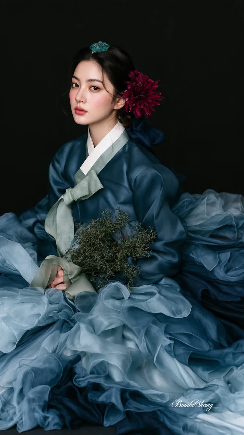 Fine Art Portrait in a Sculptural Hanbok Gown output 3