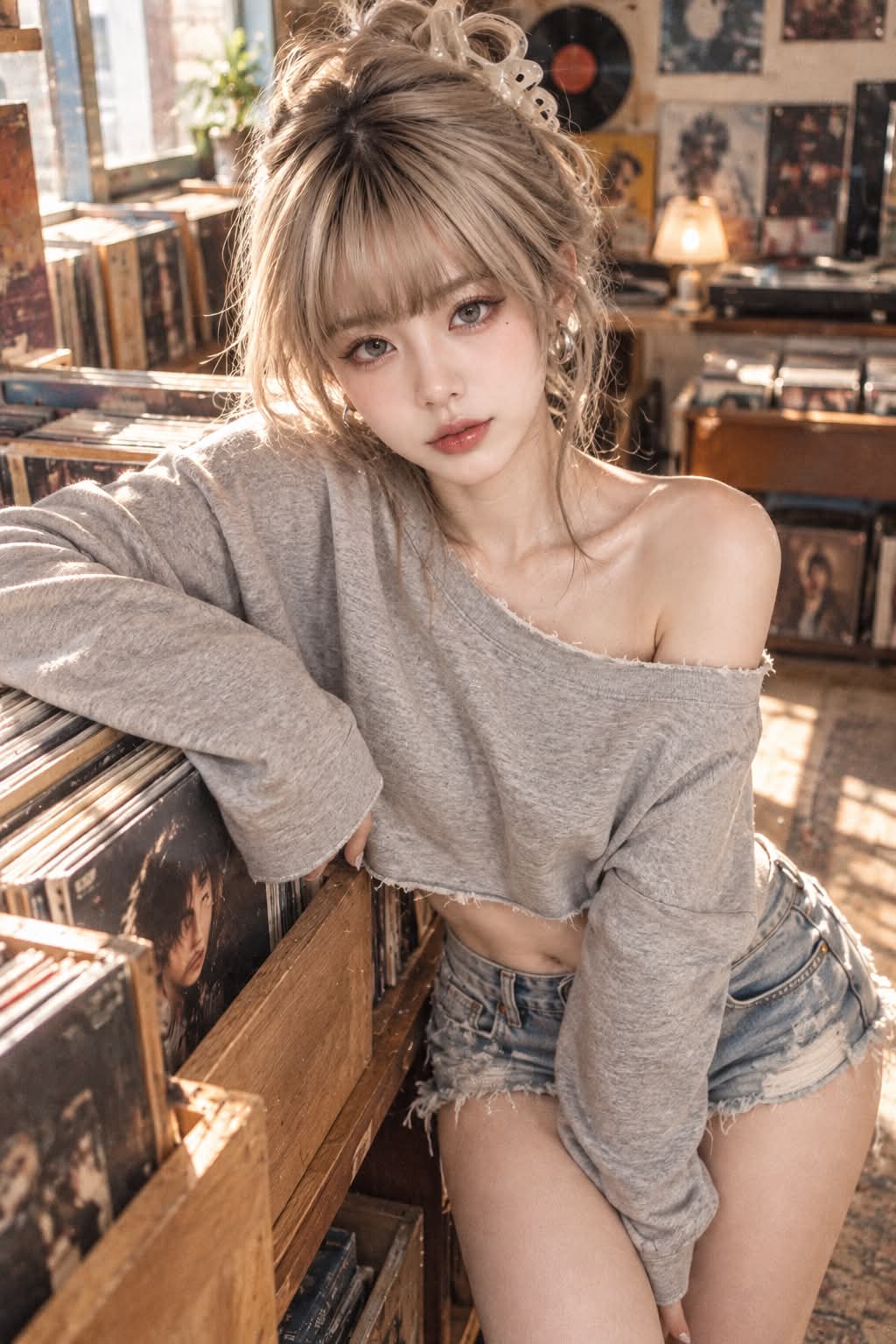 Simple, Stylish Outfit in a Vintage Record Shop output 2