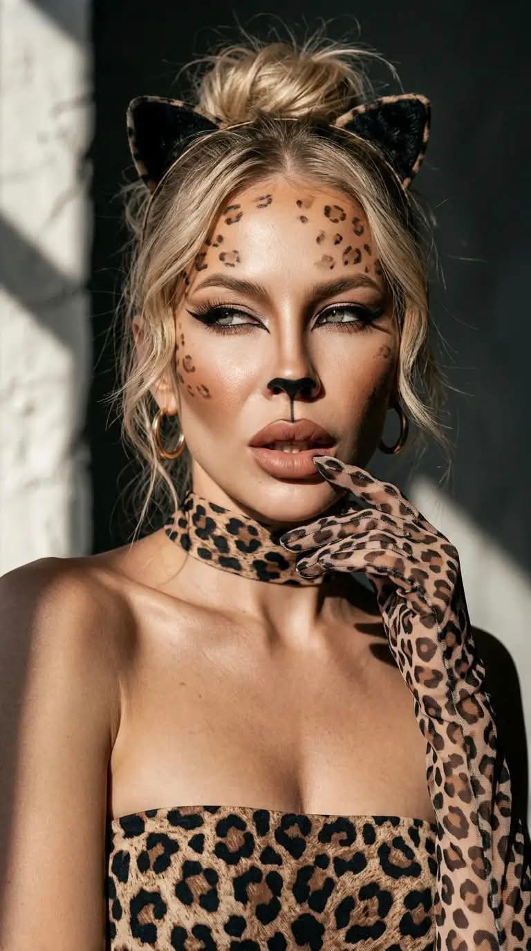 Dark Feline Beauty Editorial Portrait output 1