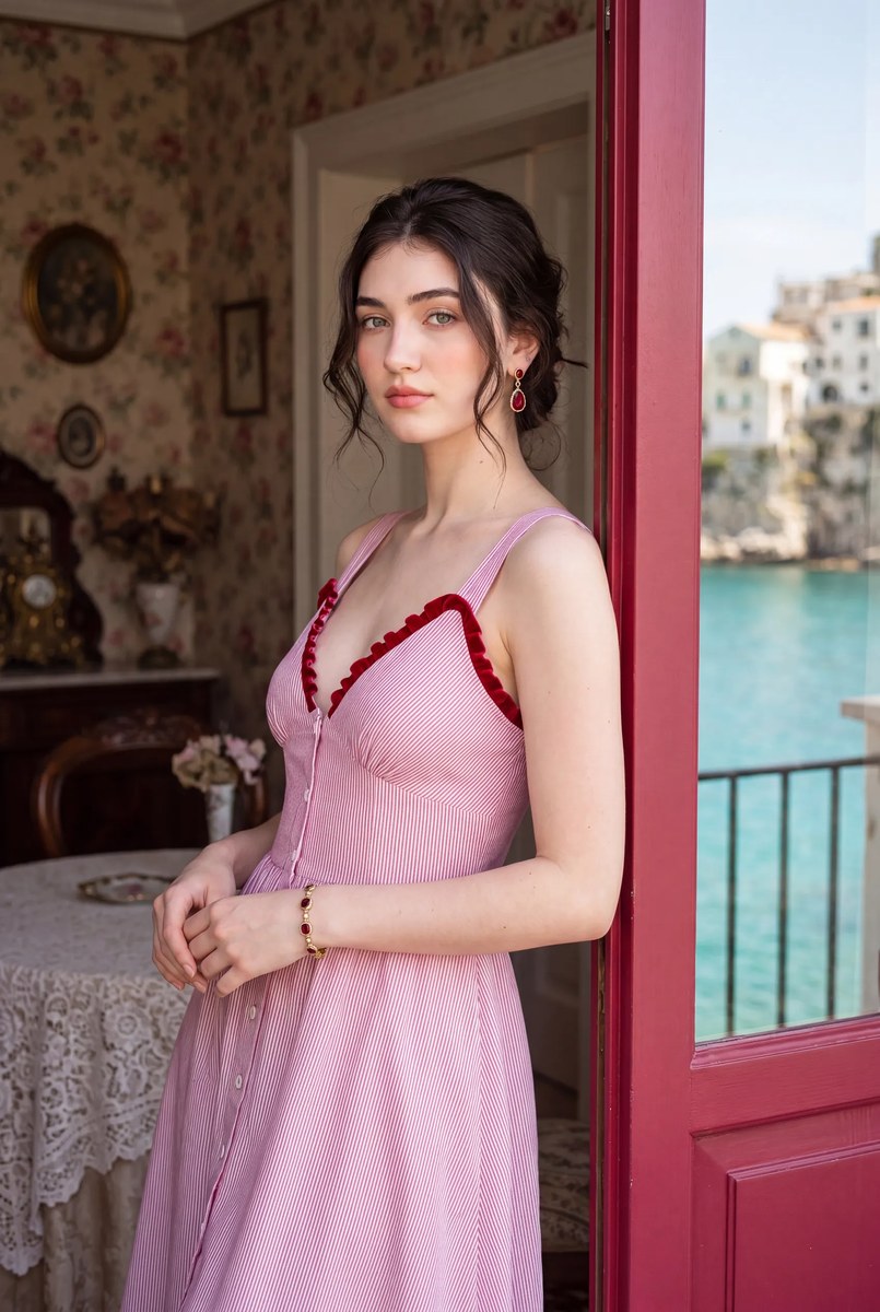 Romantic Italian Villa Balcony Editorial Portrait output 1