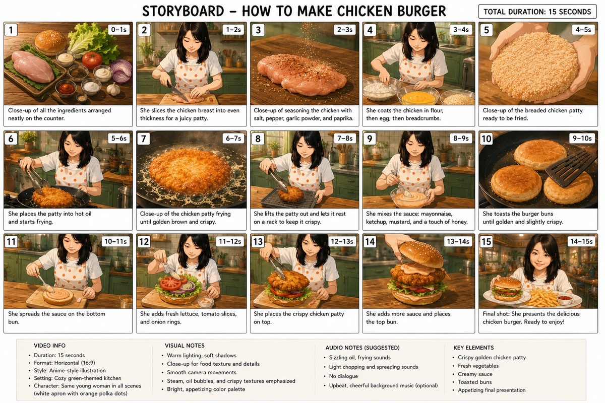 Anime Crispy Chicken Burger Commercial output 1