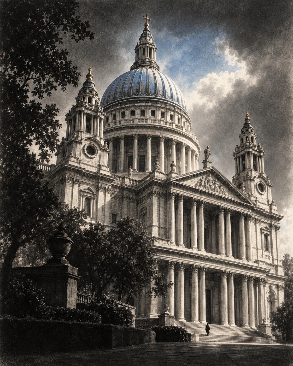City Landmark Mezzotint Print output 2