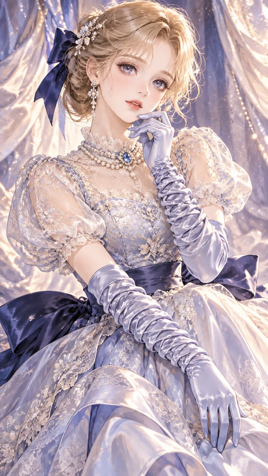 Ruched-Glove Couture Heroine in Shoujo Style