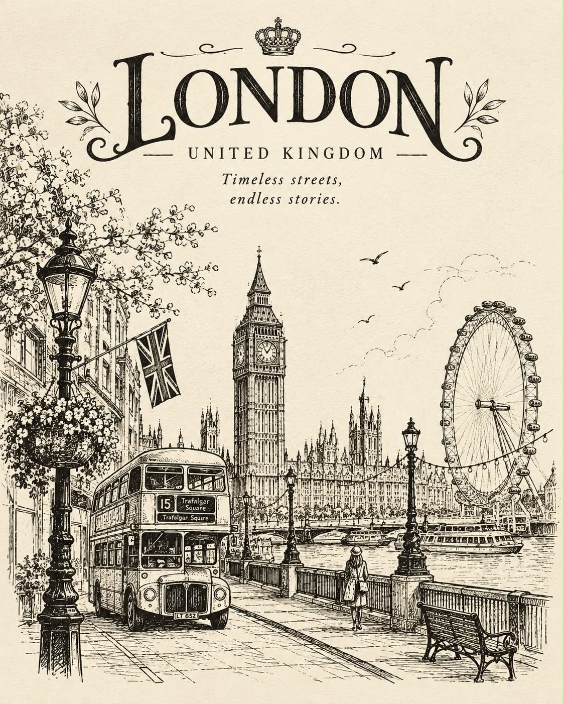 Vintage Architectural Travel Illustration
