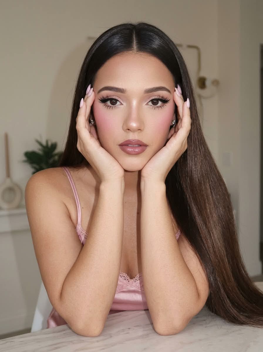 Pink Doll Glam Beauty Portrait