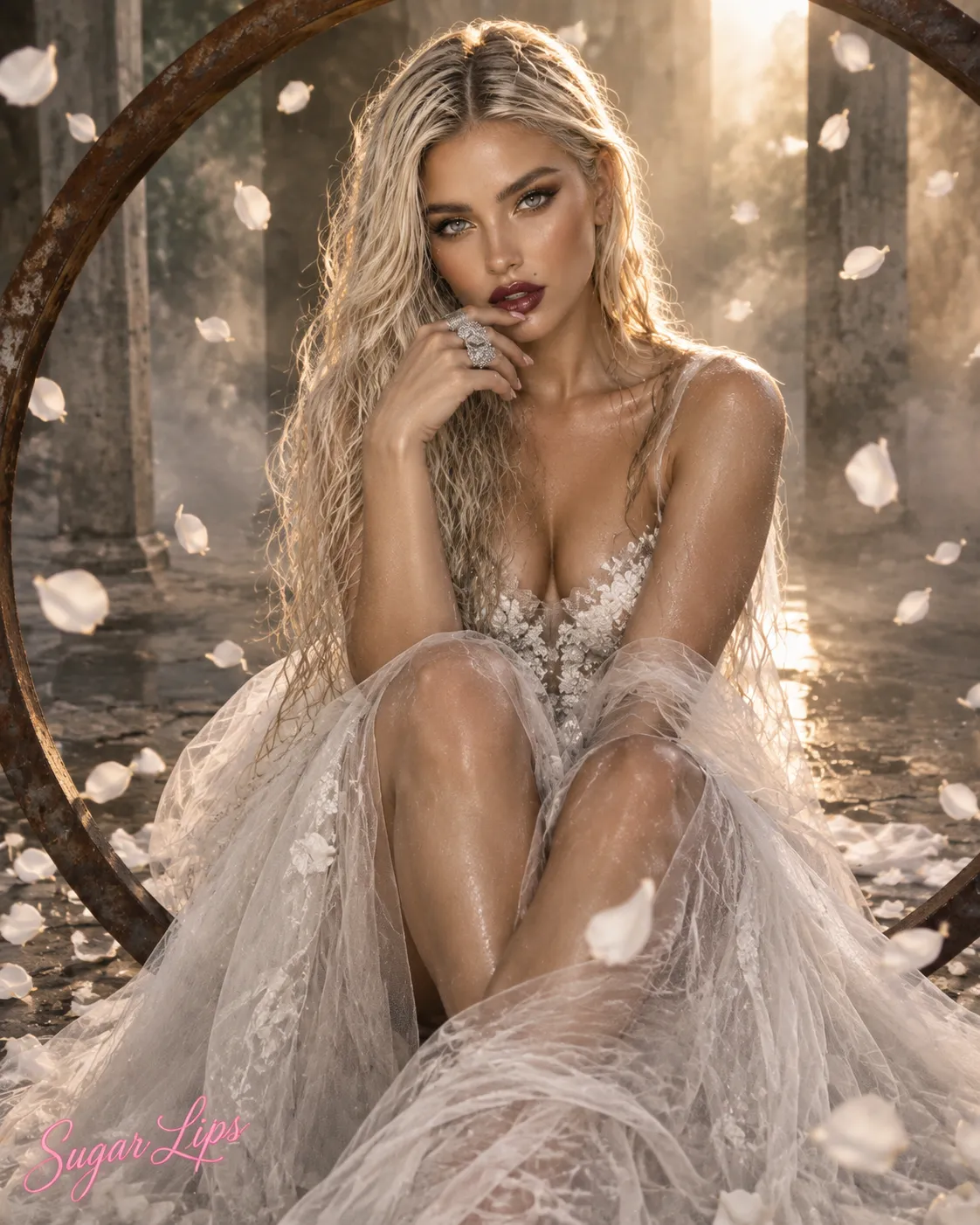 Golden-Hour Couture Editorial Portrait