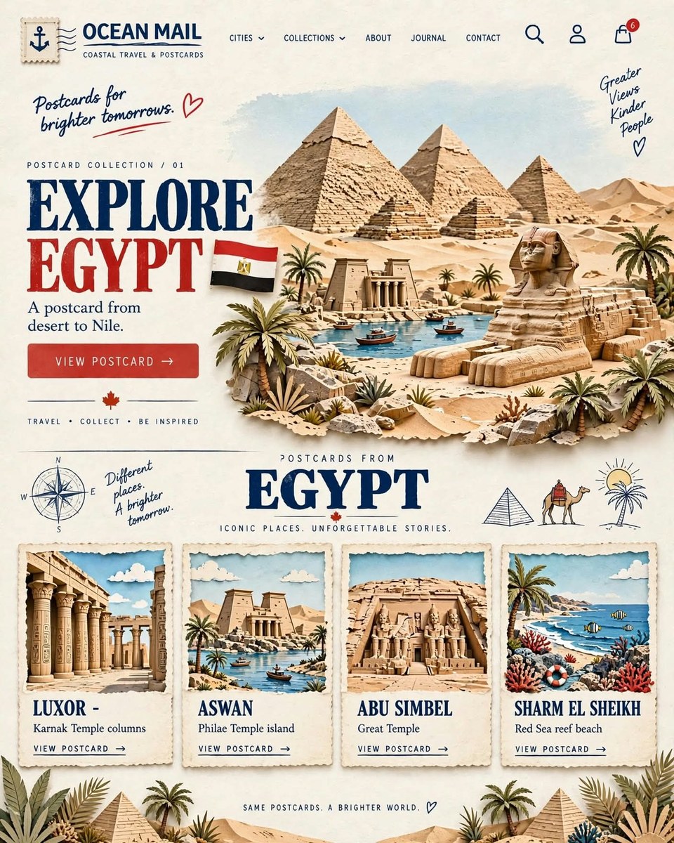 Vintage Travel Postcard Homepage for Instagram output 3