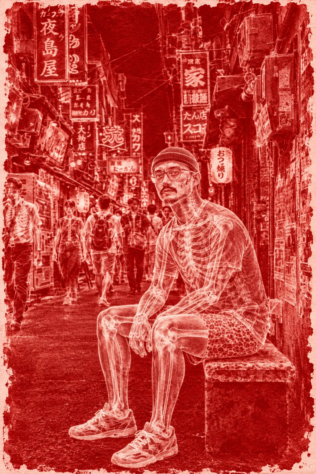 Red Cyanotype X-Ray Print Transformation output 5