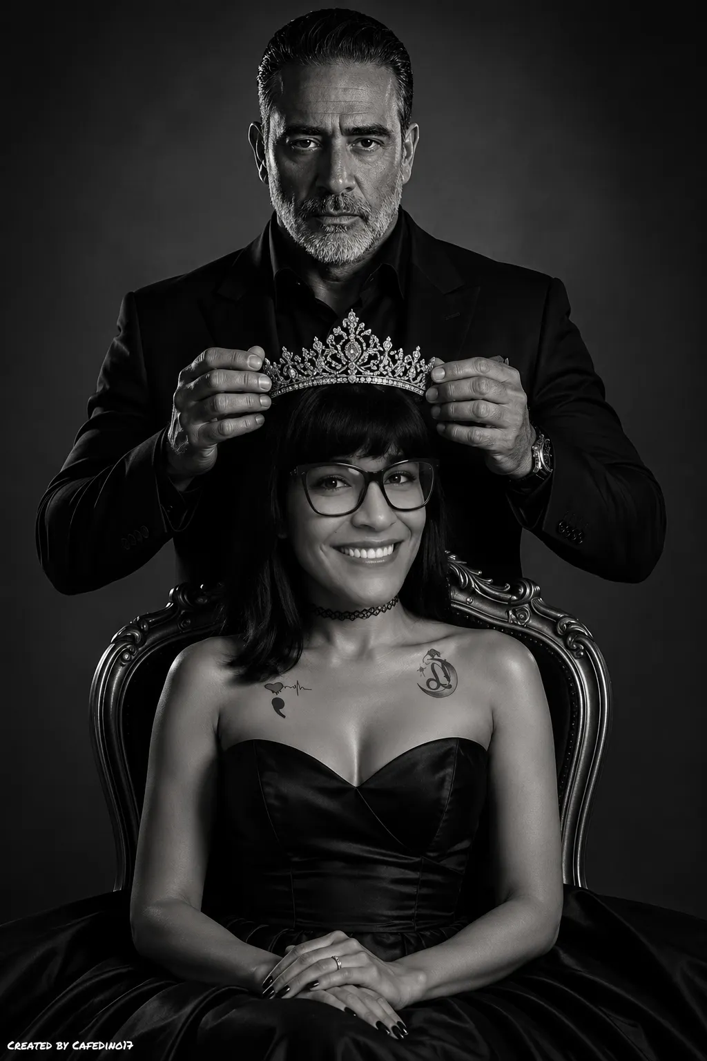 Monochrome Royal Couple Editorial Portrait output 2