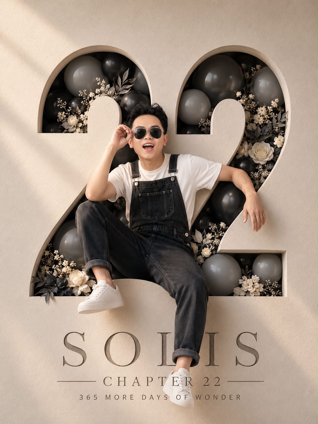 Luxury 22nd Birthday Poster with a 3D Portrait output 4