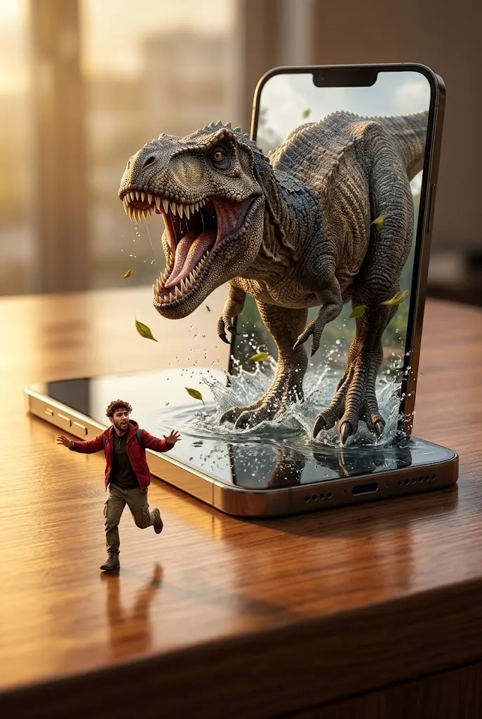 T-Rex Bursting from a Smartphone Micro Universe