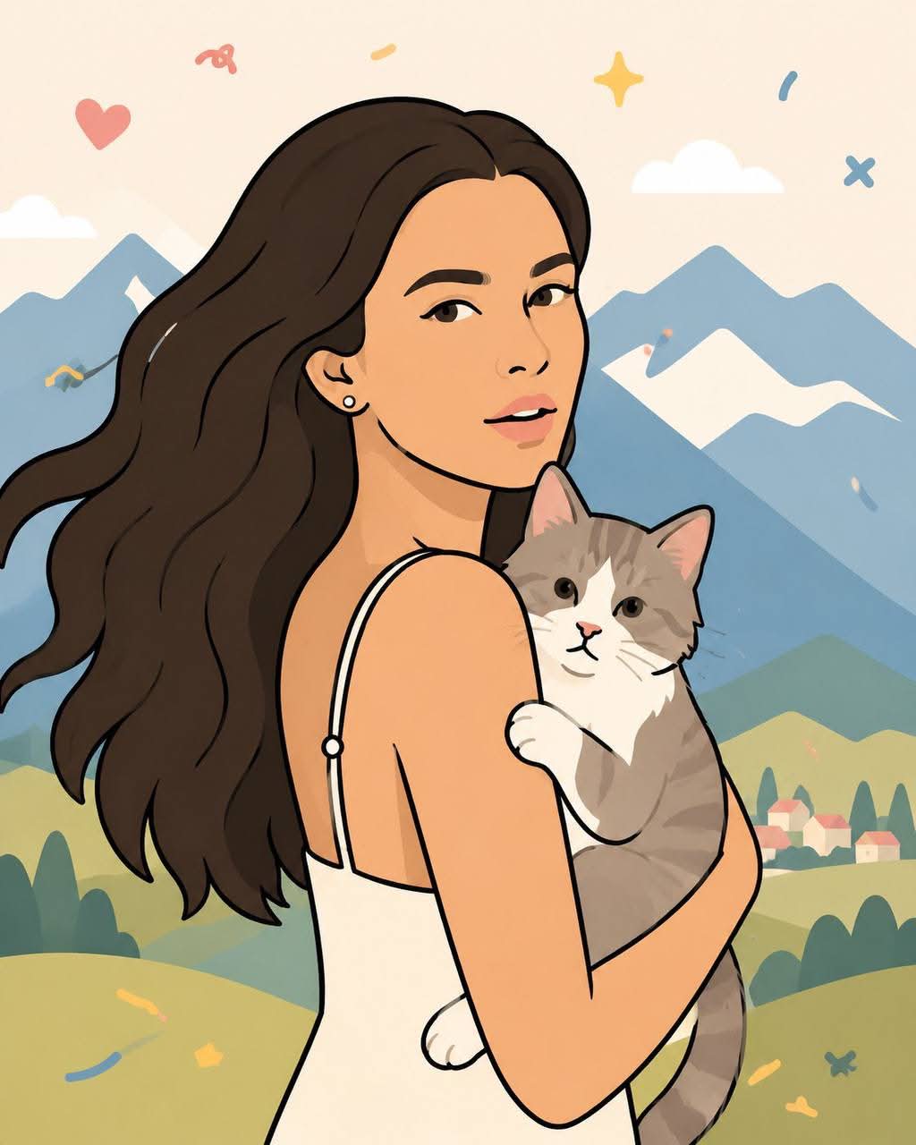 Cute Flat-Vector Poster Illustration from Your Photo output 3