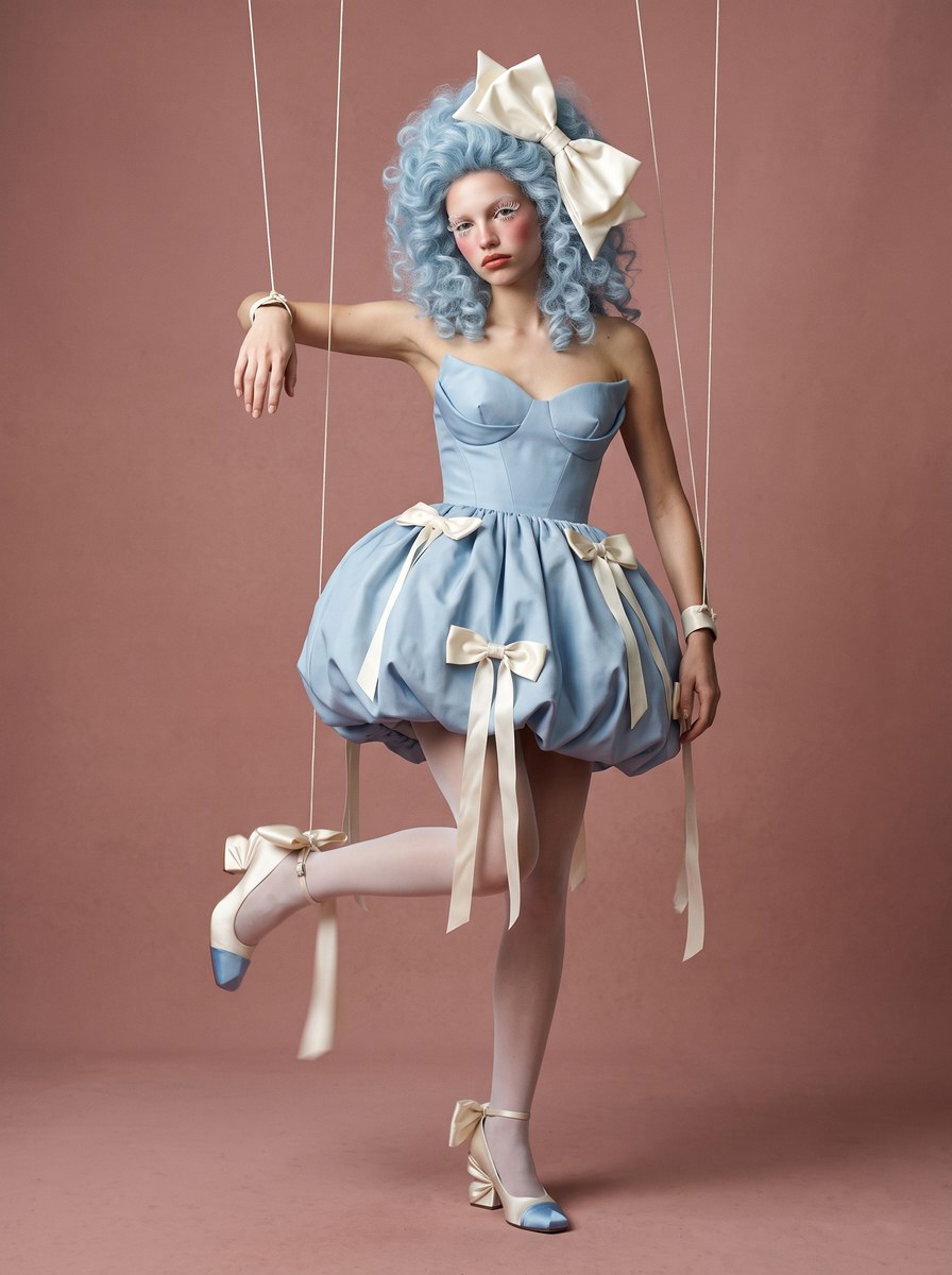 Powder-Blue Marionette Couture Editorial