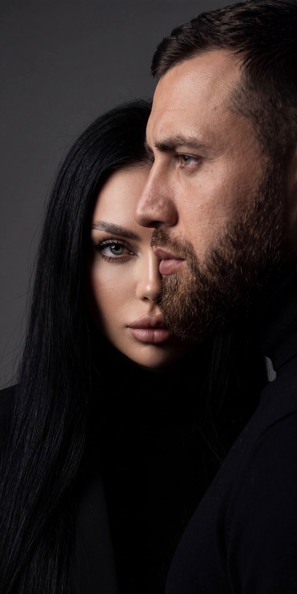 Realistic Low-Key Couple Portrait output 2