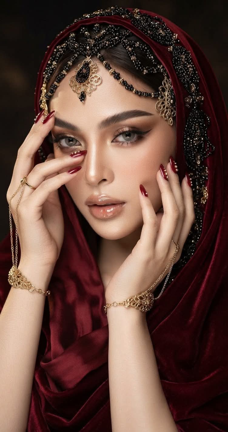 Black Veil and Gold Beauty Editorial Portrait output 5