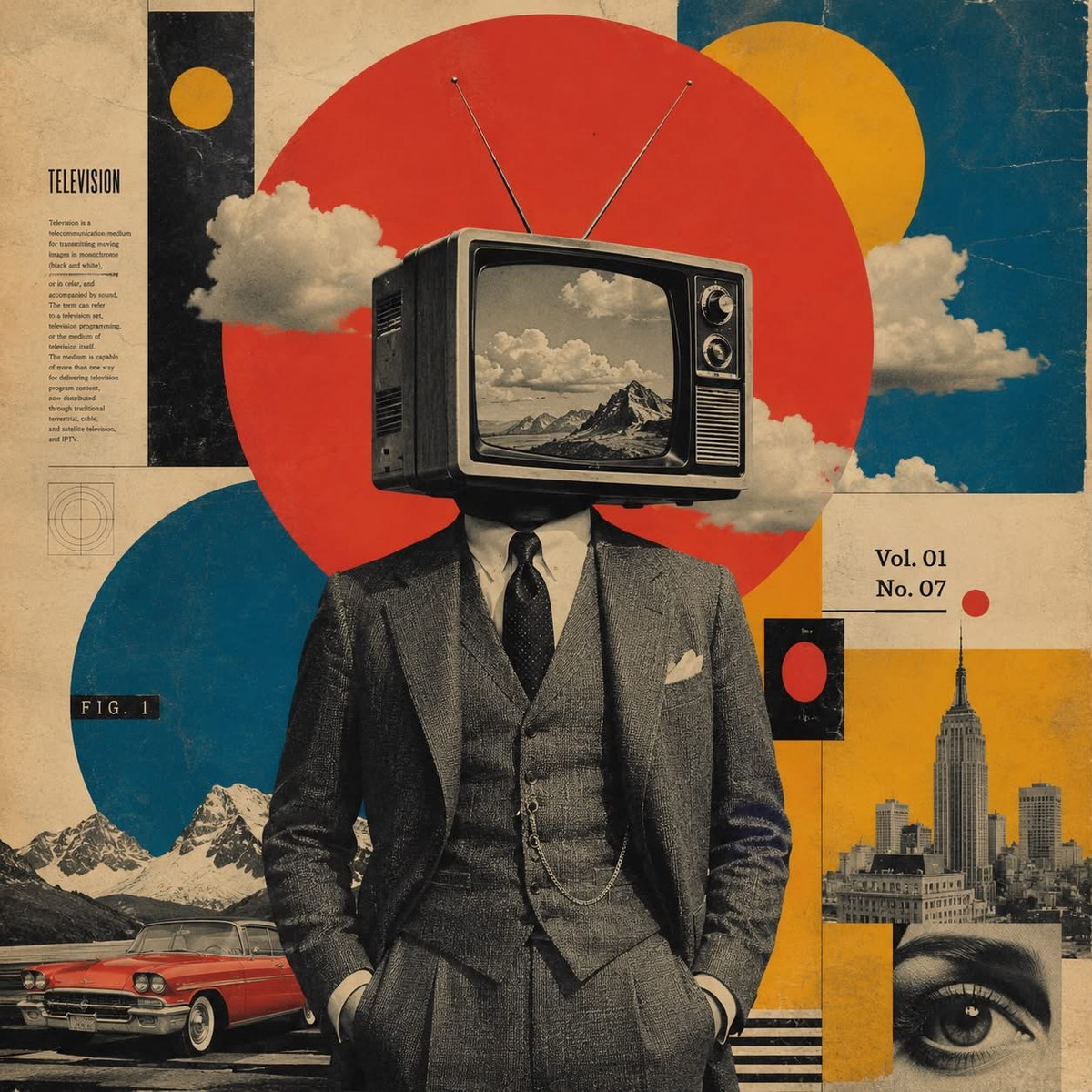 Mid-Century Retro Surrealist Collage Poster output 4